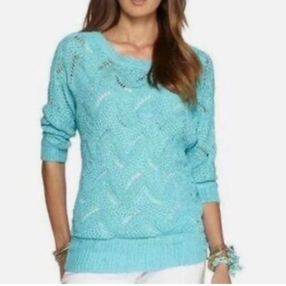 NWOT Lilly Pulitzer Women's Crew-Neck Larissa Sweater 3/4 Sleeve
Blue Size XS/S